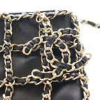 Chanel CC Logo Chain Lambskin Leather Shoulder Bag Gold Black — view 6