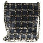 Chanel CC Logo Chain Lambskin Leather Shoulder Bag Gold Black — view 2