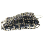 Chanel CC Logo Chain Lambskin Leather Shoulder Bag Gold Black — view 3
