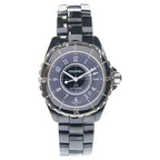 Chanel Date CE at Ceramic Automatic Winding Watch Black Dial