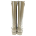 Fendi Filo Leather Long Boots Shoes Khaki — view 3