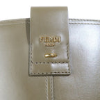 Fendi Filo Leather Long Boots Shoes Khaki — view 4