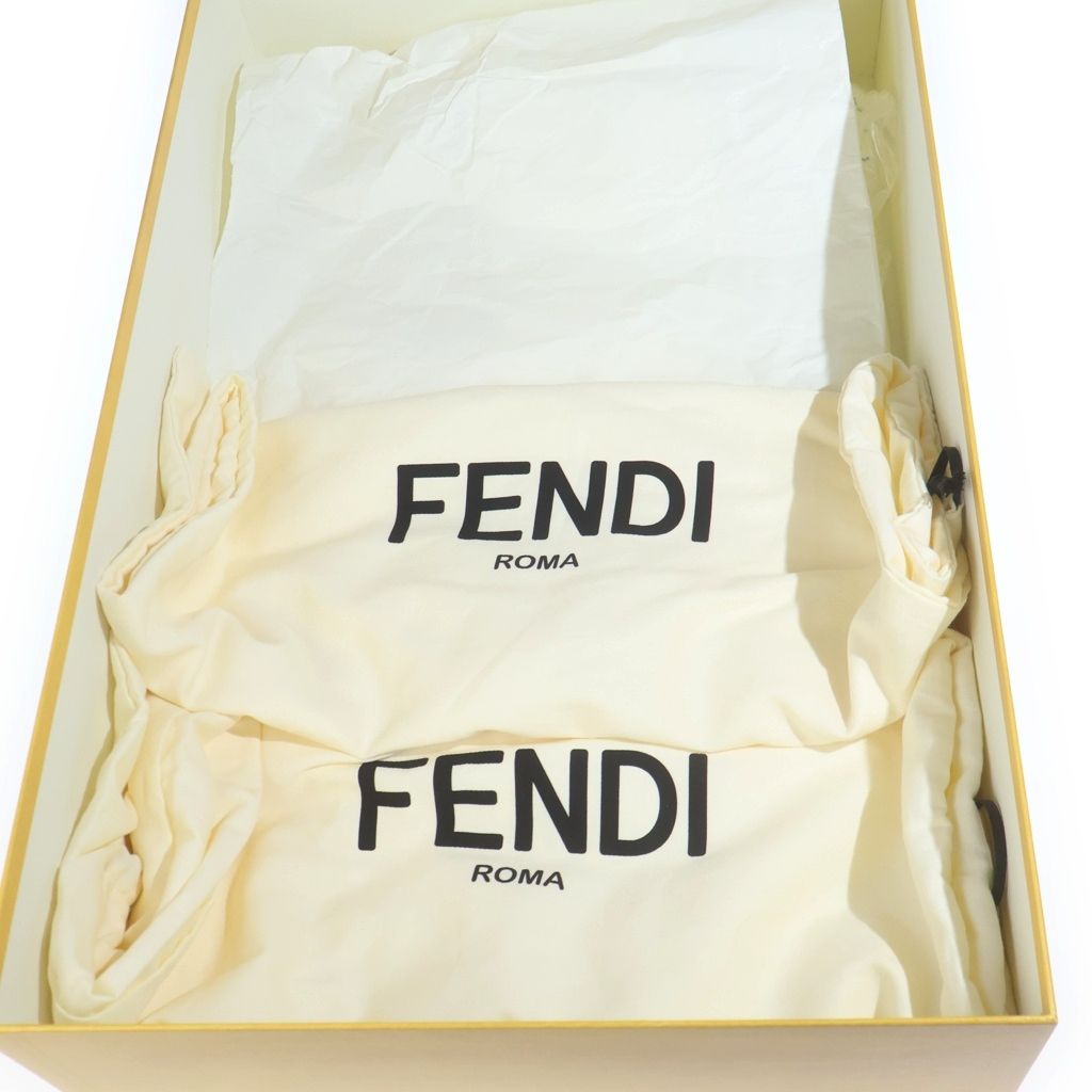 Fendi Filo Leather Long Boots Shoes Khaki — view 6
