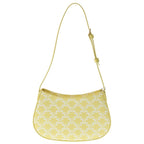Celine Tilly Medium Triomphe All Over Pattern Leather Shoulder Bag Gold Yellow — view 2