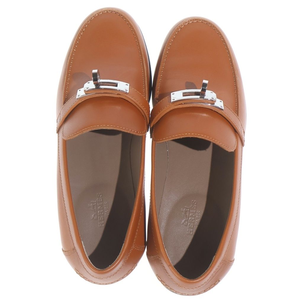 Hermes Destin Leather Loafers Brown — view 4