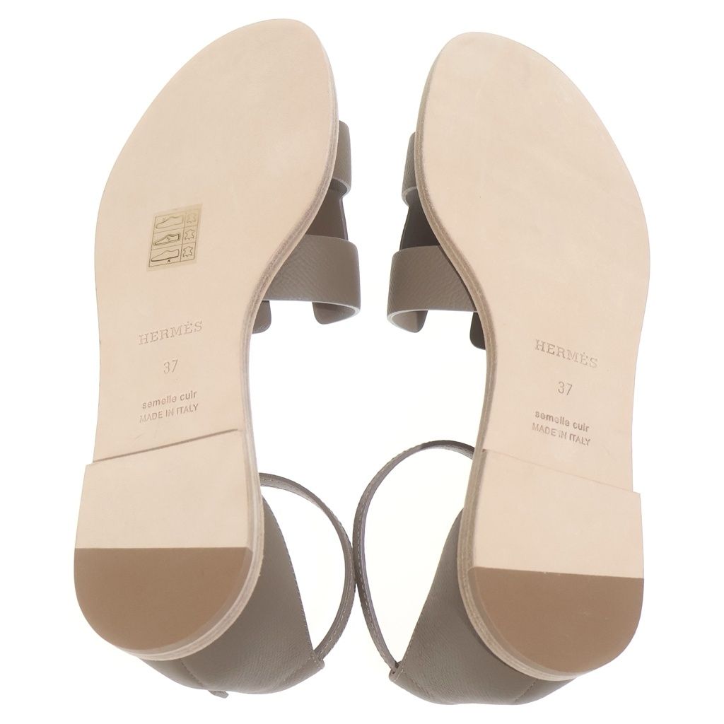 Hermes Santorini Leather Sandals Brown — view 5