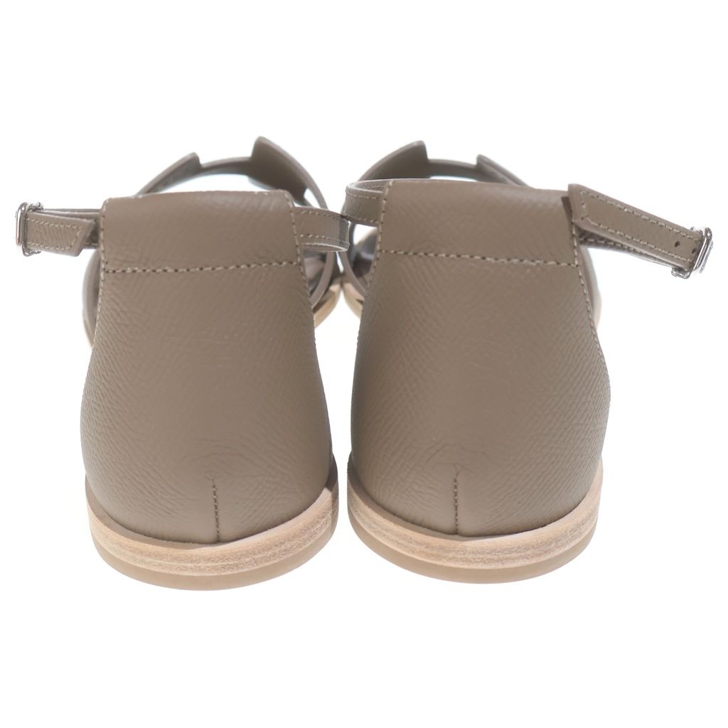 Hermes Santorini Leather Sandals Brown — view 3