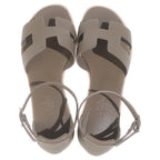 Hermes Santorini Leather Sandals Brown — view 4