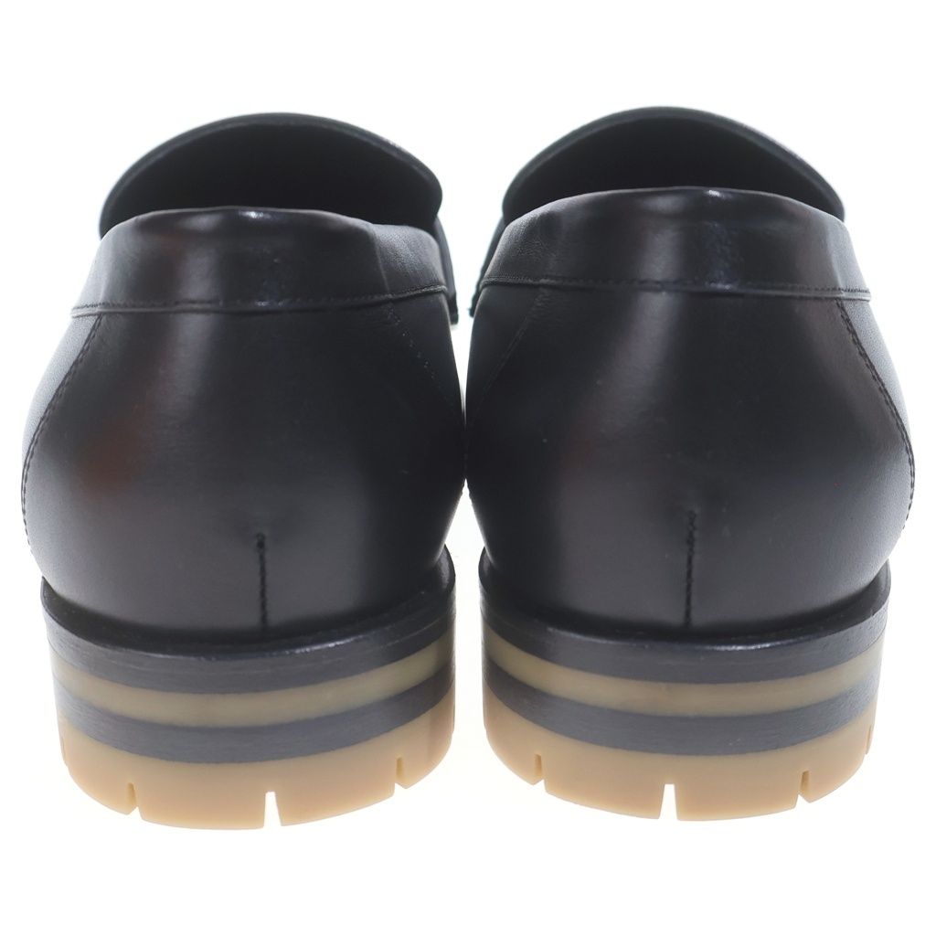 Hermes Faubourg Moccasins Leather Loafers Shoes Black — view 3