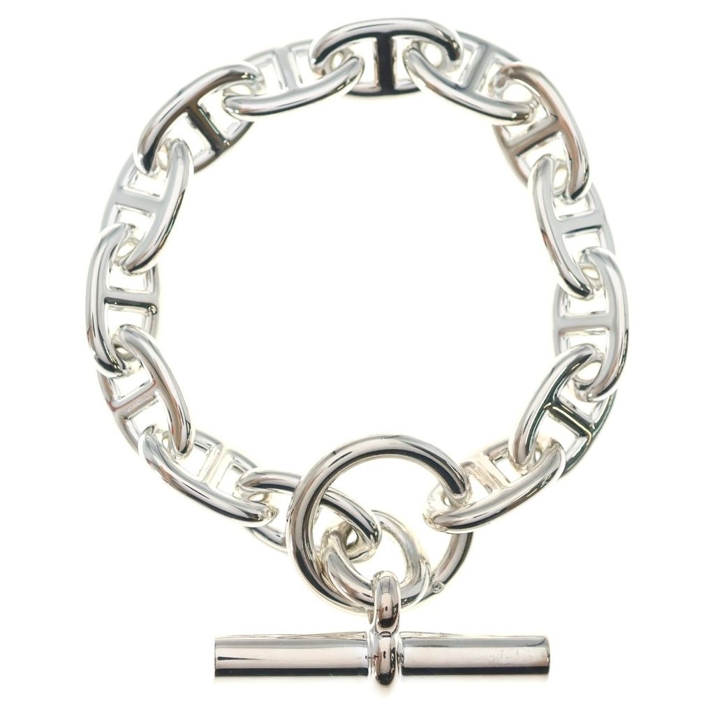 Hermes Chaine D'ancre 14 Pieces Bracelet Bangle Silver