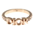 Dior Evolution Ring Logo Rhinestone Pink Gold — view 4