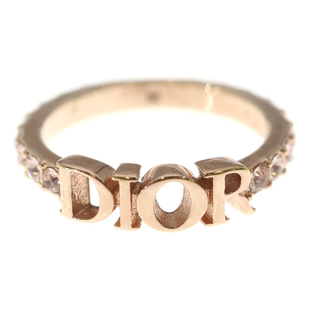 Dior Evolution Ring Logo Rhinestone Pink Gold — view 4