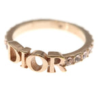 Dior Evolution Ring Logo Rhinestone Pink Gold