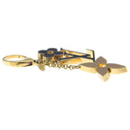 Louis Vuitton Fleur de Monogram Bag Charm Key Holder Gold Black Beige — view 4