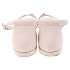 Hermes Santorini Logo Leather Ankle Strap Flat Sandals Shoes Silver Pink — view 3