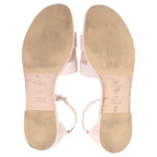 Hermes Santorini Logo Leather Ankle Strap Flat Sandals Shoes Silver Pink — view 5