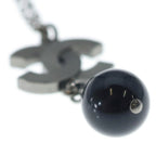 Chanel CC Logo Rhinestone Pearl Necklace Black — view 6