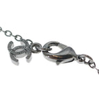 Chanel CC Logo Rhinestone Pearl Necklace Black — view 4