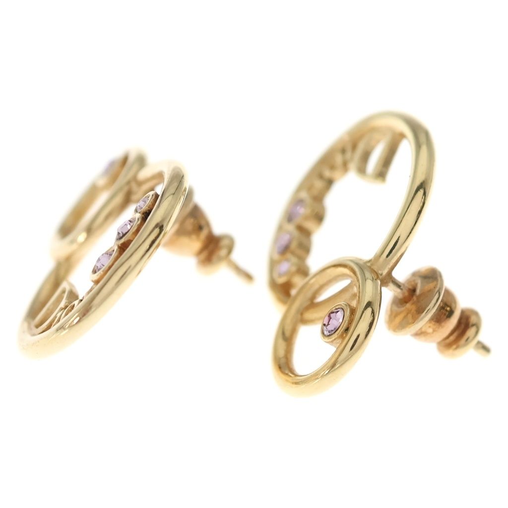 Dior CD Logo Lightstone Earrings Gold — view 3