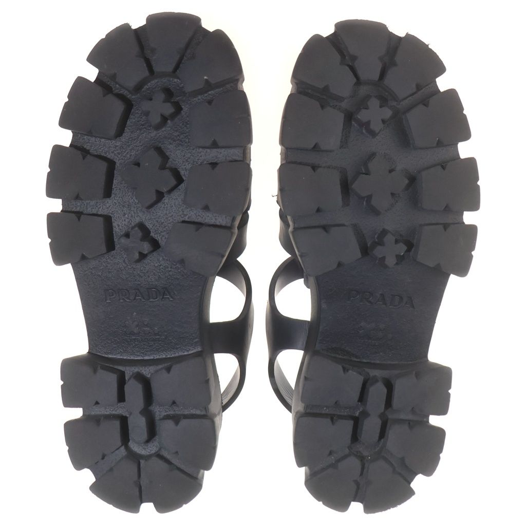 Prada Monolith Rubber Gladiator Sandals Shoes Black — view 5