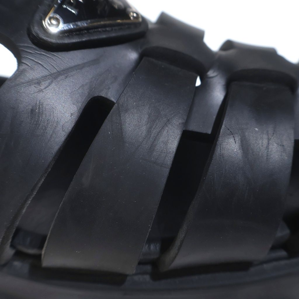 Prada Monolith Rubber Gladiator Sandals Shoes Black — view 6