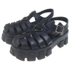 Prada Monolith Rubber Gladiator Sandals Shoes Black — view 2