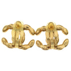 Chanel CC Logo Vintage Earrings Gold — view 2