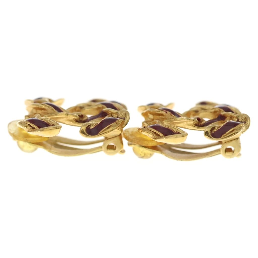 Chanel CC Logo Vintage Earrings Gold — view 4