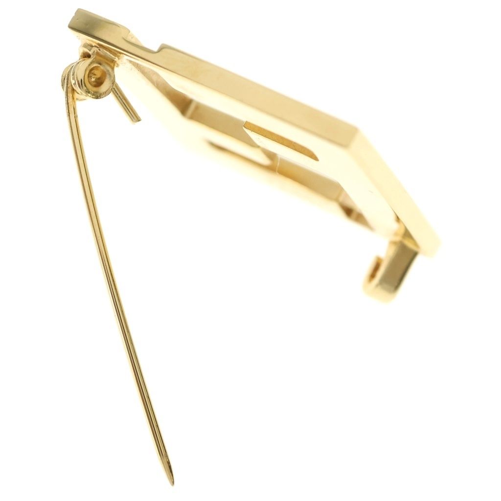 Fendi Forever Brooch FF Logo Pin Badge Gold Black — view 6