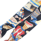 Hermes Twilly Charm Patisserie Francaise Allover Print Silk Scarf Black Multi — view 5