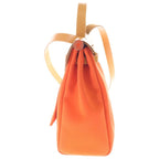 Hermes Herbag Zip PM 2-Way Shoulder Bag Orange Gold Canvas Leather Silver — view 3
