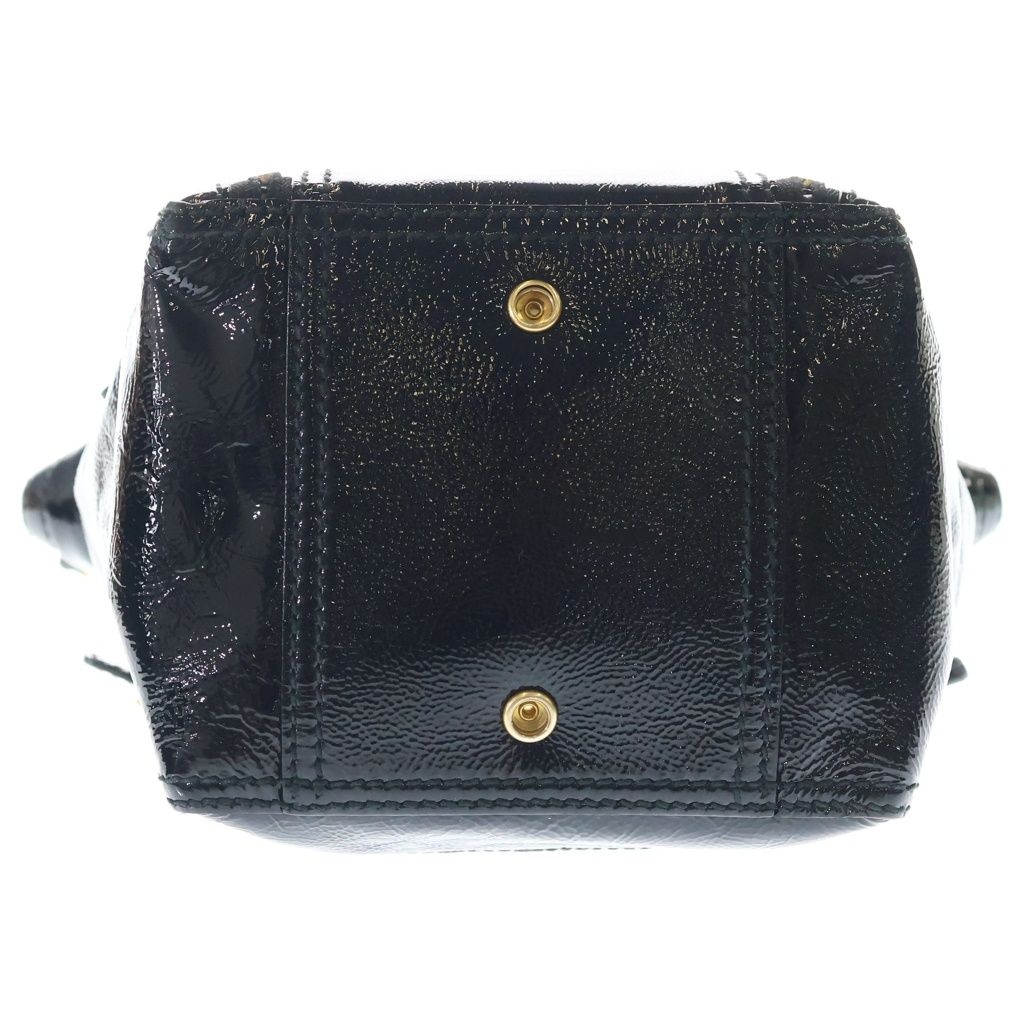 Saint Laurent Paris Mini Downtown Handbag Black Patent Leather Gold — view 4