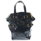 Saint Laurent Paris Mini Downtown Handbag Black Patent Leather Gold — view 2