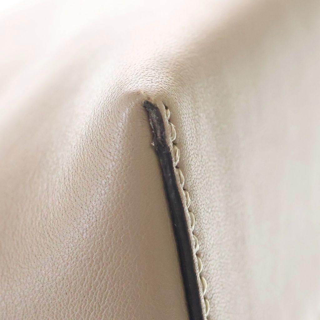 Fendi by the Way 2-Way Shoulder Bag Beige Gray Leather Silver — view 6