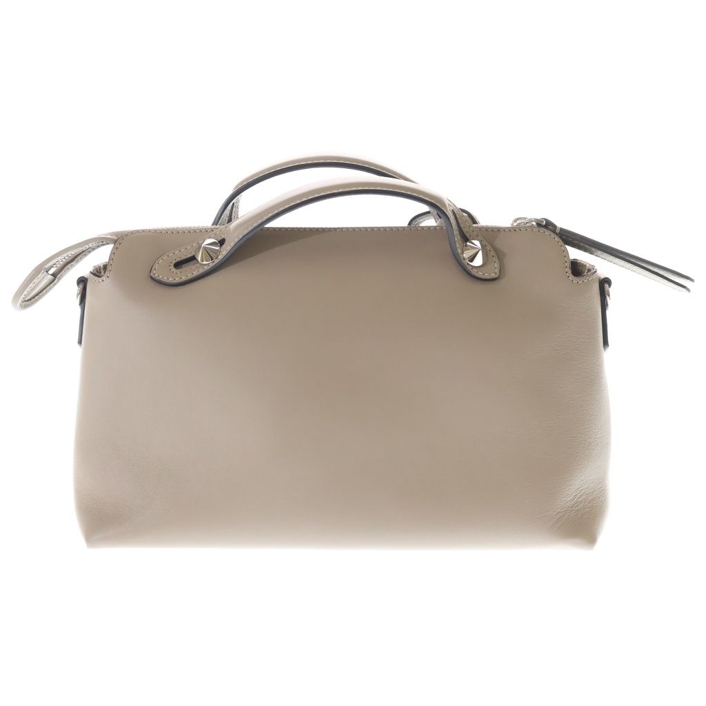 Fendi by the Way 2-Way Shoulder Bag Beige Gray Leather Silver — view 2