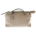 Fendi by the Way 2-Way Shoulder Bag Beige Gray Leather Silver