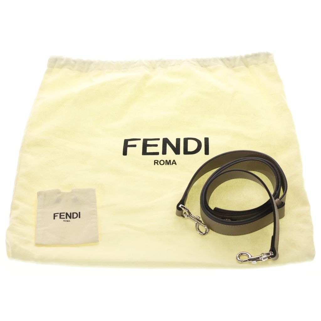 Fendi by the Way 2-Way Shoulder Bag Beige Gray Leather Silver — view 8