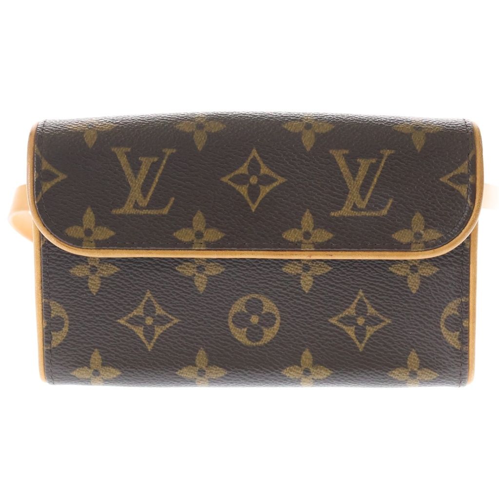 Louis Vuitton Monogram Pochette Florentine Mini Shoulder Bag Brown Leather Gold