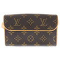 Louis Vuitton Monogram Pochette Florentine Mini Shoulder Bag Brown Leather Gold