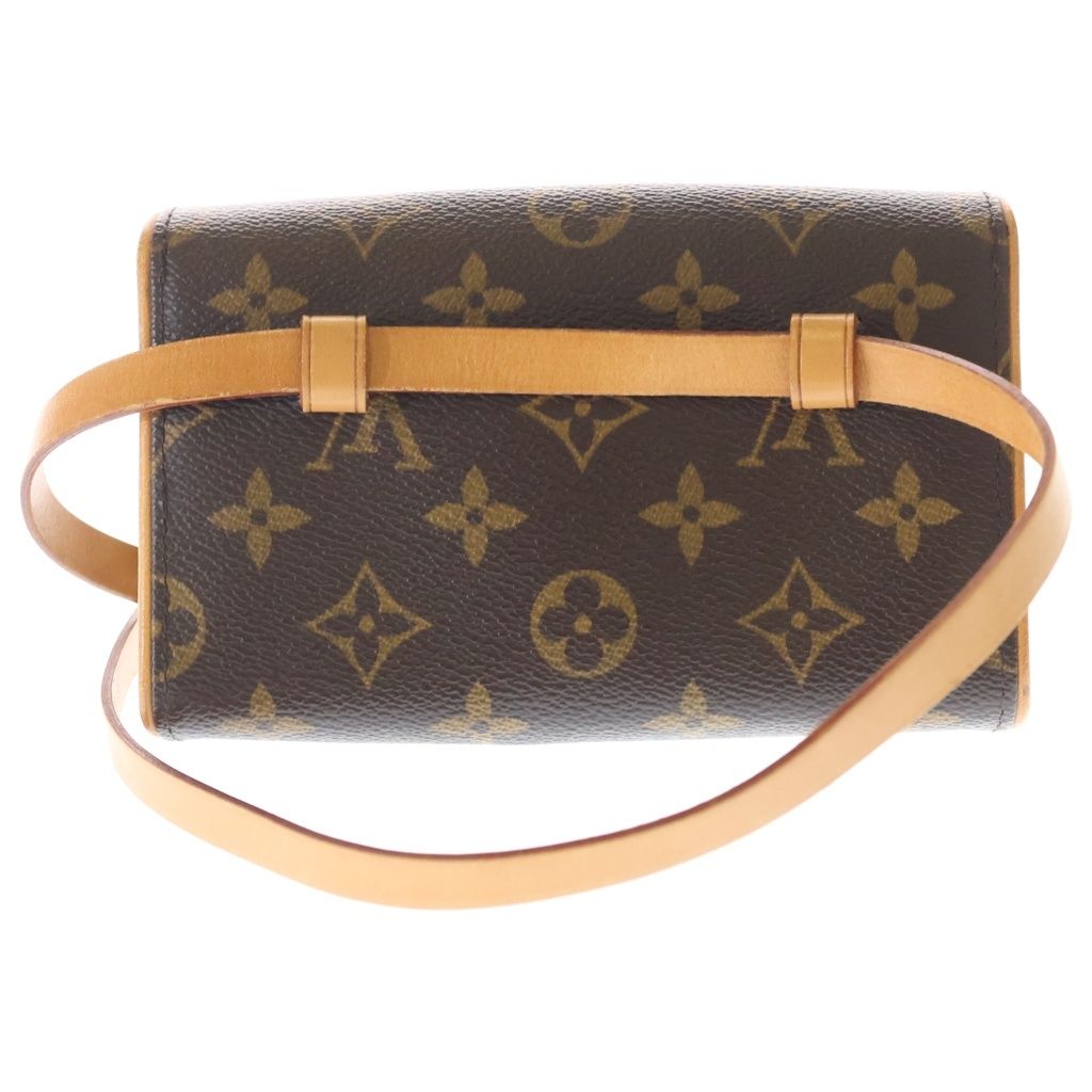 Louis Vuitton Monogram Pochette Florentine Mini Shoulder Bag Brown Leather Gold — view 2