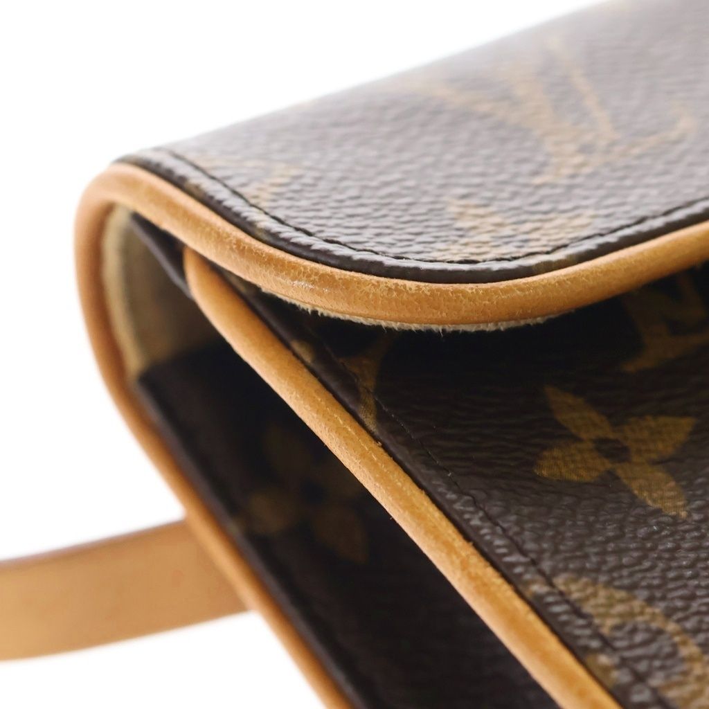 Louis Vuitton Monogram Pochette Florentine Mini Shoulder Bag Brown Leather Gold — view 6