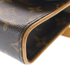 Louis Vuitton Monogram Pochette Florentine Mini Shoulder Bag Brown Leather Gold — view 5