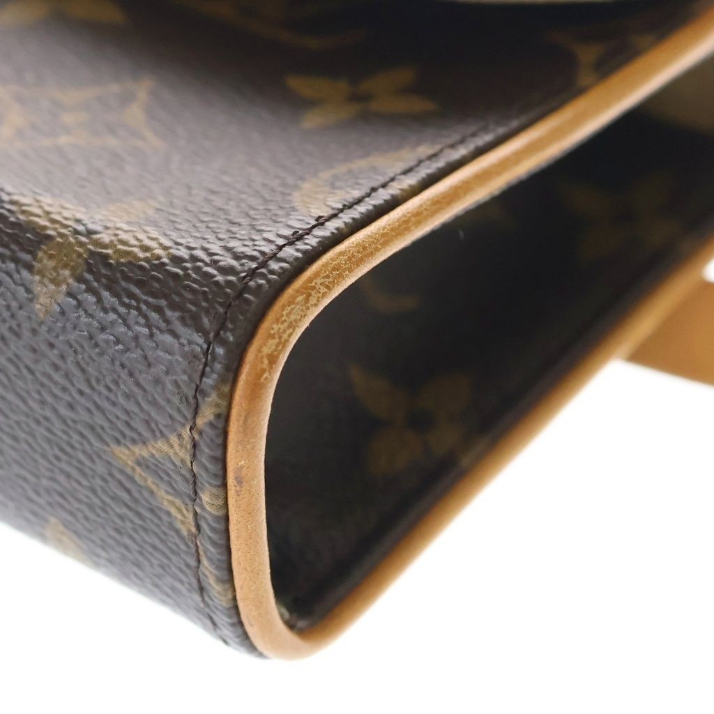 Louis Vuitton Monogram Pochette Florentine Mini Shoulder Bag Brown Leather Gold — view 5