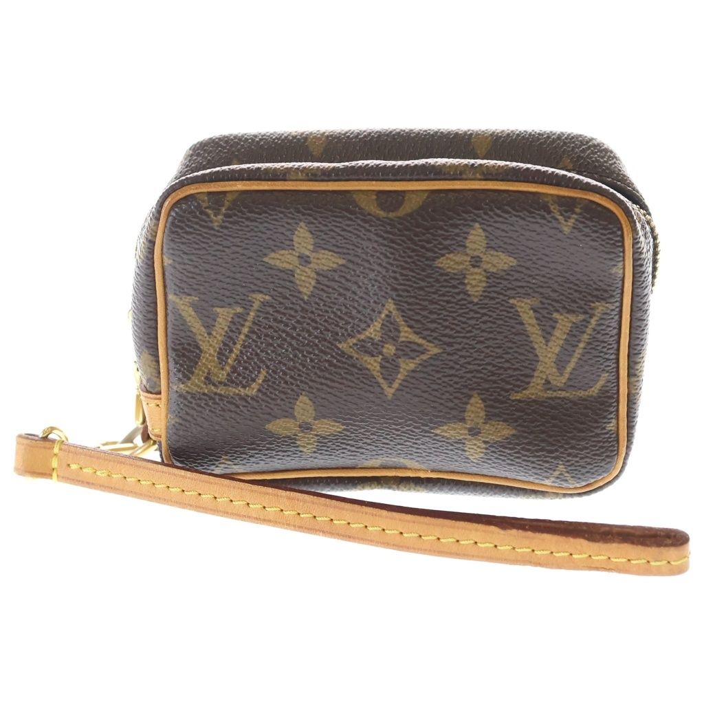 Louis Vuitton Monogram Trousse Wapiti Pouch Case Brown Leather Gold