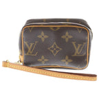 Louis Vuitton Monogram Trousse Wapiti Pouch Case Brown Leather Gold