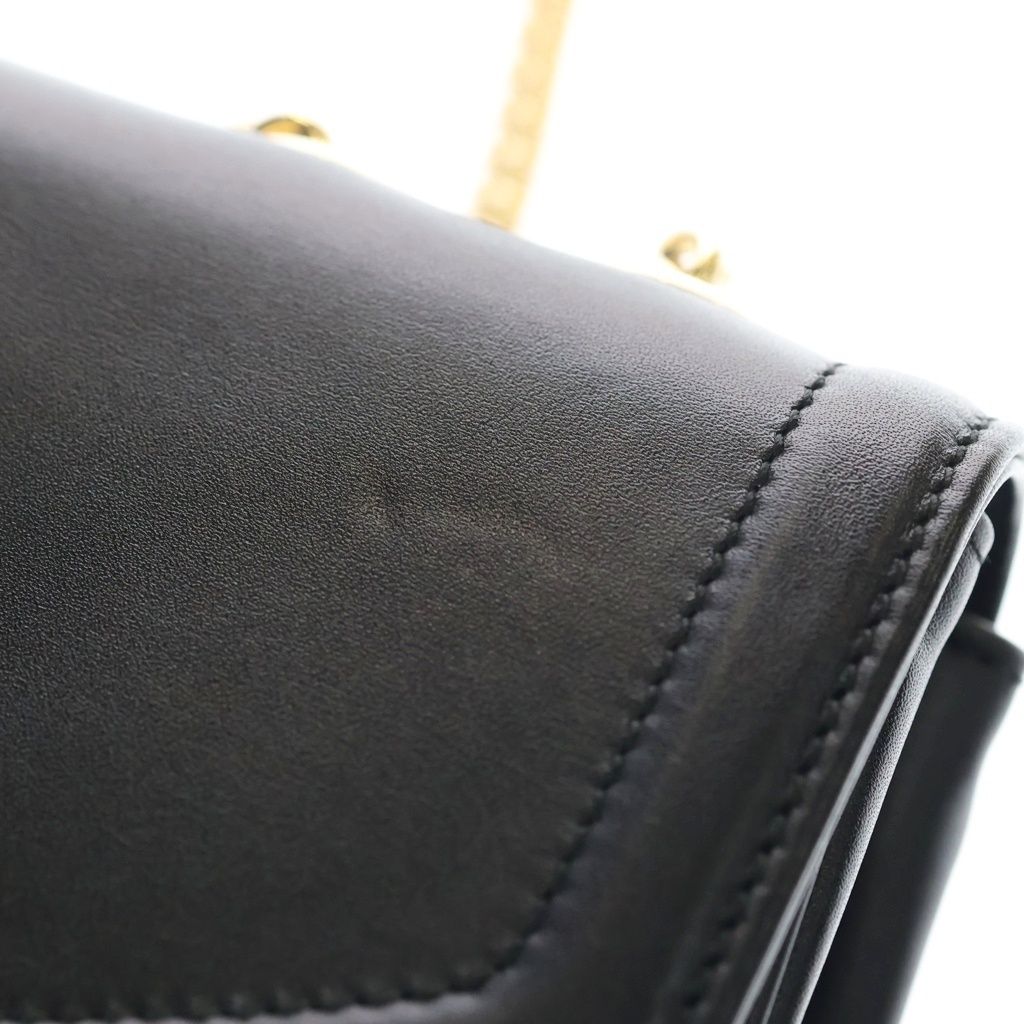 Gucci Raja Shoulder Bag Chain Black Leather Gold — view 7