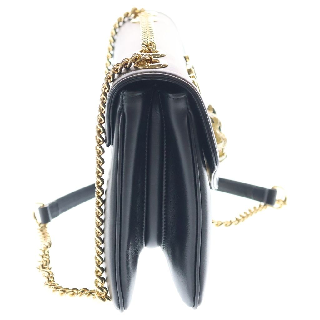 Gucci Raja Shoulder Bag Chain Black Leather Gold — view 3