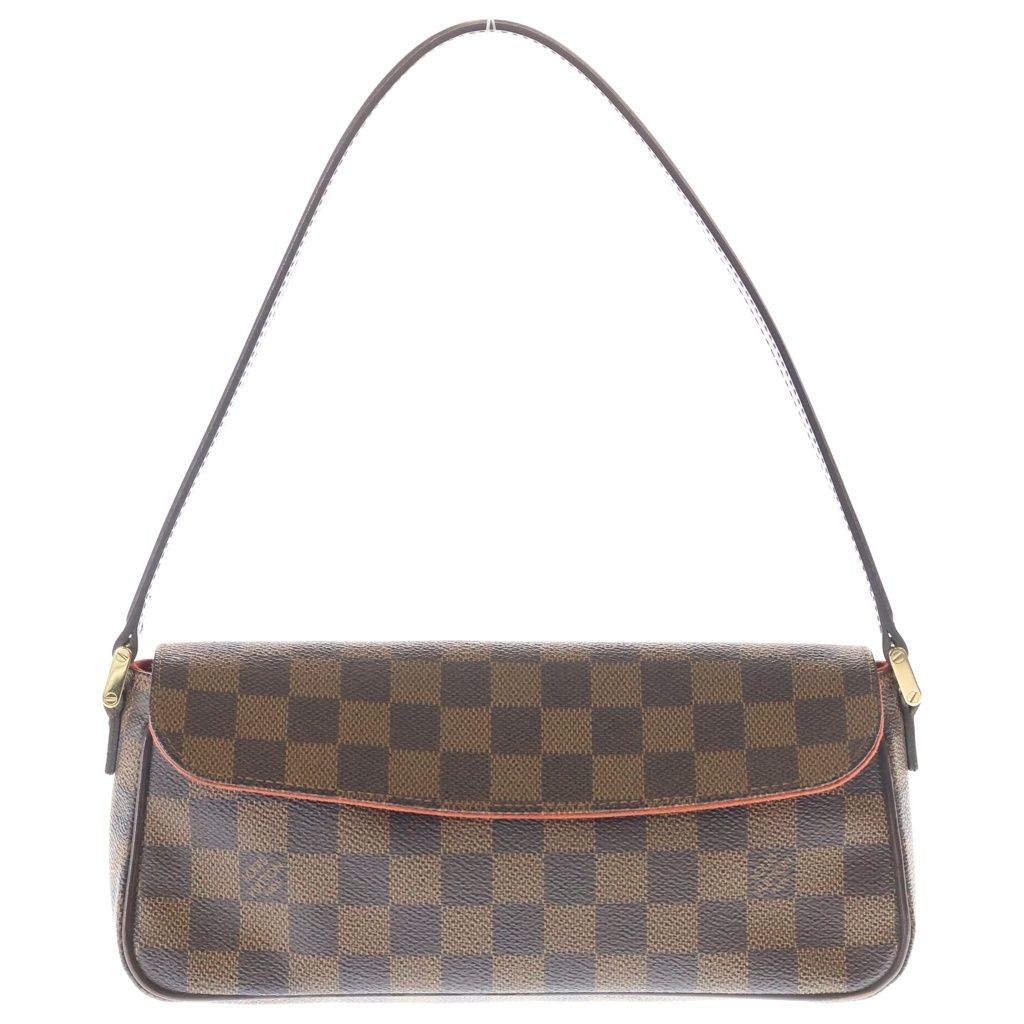 Louis Vuitton Damier Recreator Shoulder Bag Brown Leather Gold