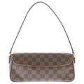 Louis Vuitton Damier Recreator Shoulder Bag Brown Leather Gold