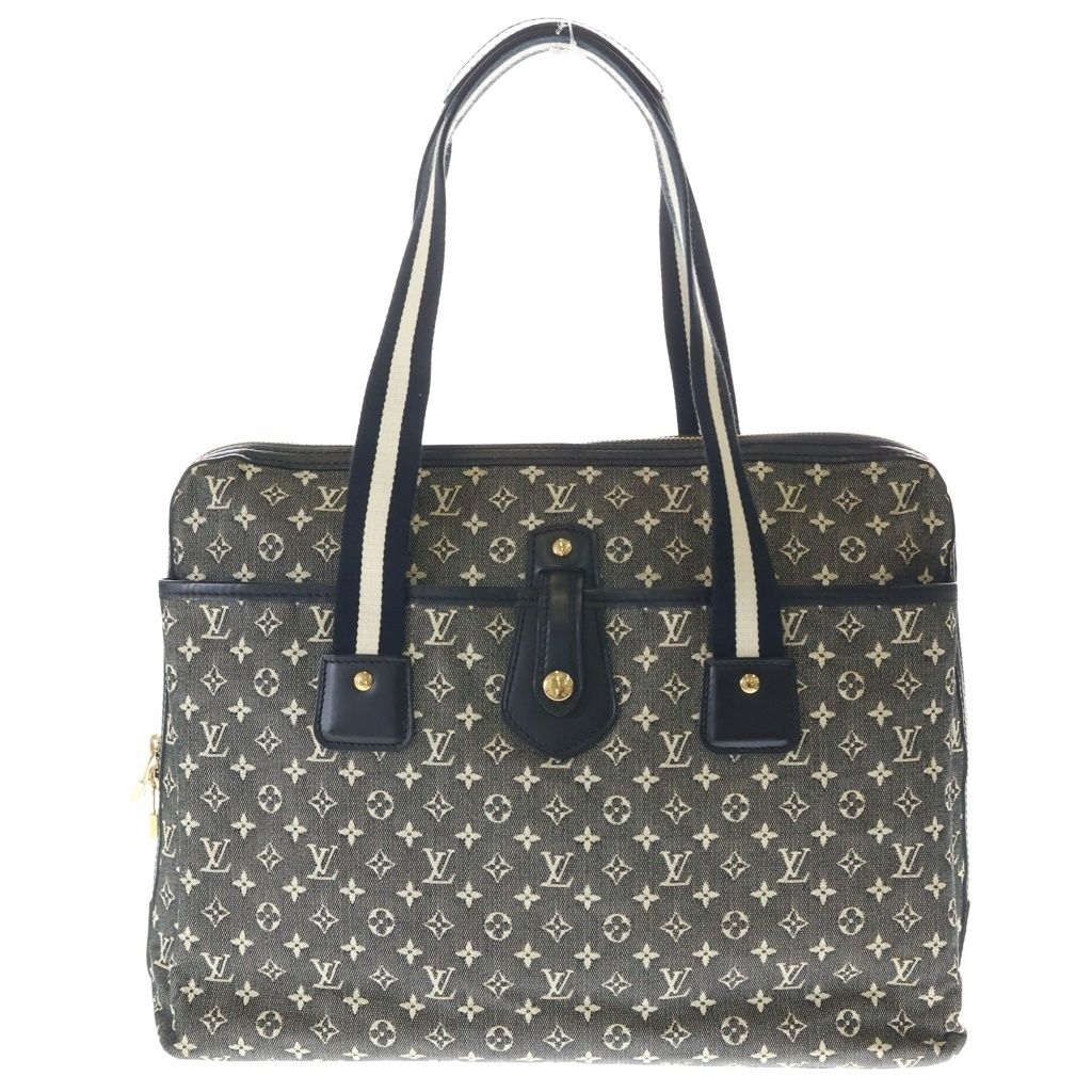 Louis Vuitton Cabas Marie Kate Monogram Mini Canvas Leather Tote Black Gray
